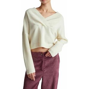 United Colors of Benetton Maglia Scollo V M/L 1444d403h Trui, wit, dames