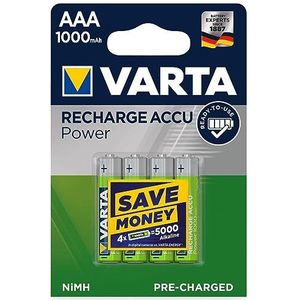 Varta 1X4 Professional Nimh 1000 mAh Aaa nikkel-metaalhydride (Nimh) 1000 mAh 1,2 V batterij - oplaadbare batterij (1000 mAh, nikkel-metaalhydride (Nimh), Aa, 1,2 V. zilverkleurig.