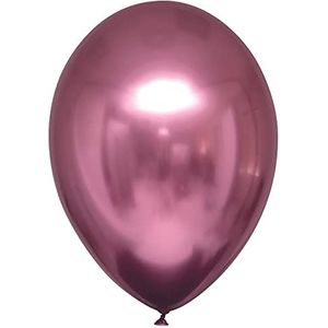 Amscan 9908425-100 latex ballonnen Decorator Satin Luxe Flamingo, diameter 12 cm, luchtballon, metallic, decoratie, verjaardag, themafeest, bedrijfsevenement