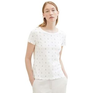 TOM TAILOR T-shirt voor dames, 35664 - Offwhite Anchor Design, XL