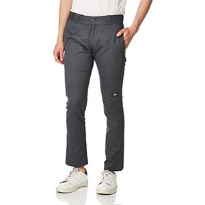 Dickies Skinny-Straight werkbroek met dubbele knie voor heren, Houtskool V1, 38W / 34L