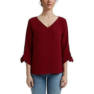 ESPRIT Collection Stretch blouse met open randen, 600/bordeaux red., 32