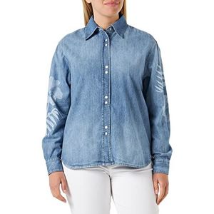 Pinko - Denim Overhemd - Blauw - 100% Katoen - Lange Mouwen