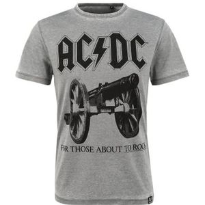 Recovered AC/DC T-Shirt - voor degenen die op het punt staan te rotsen - grijs - officieel gelicentieerd - Vintage stijl, handgedrukt, ethisch afkomstig T-shirt, Veelkleurig, S