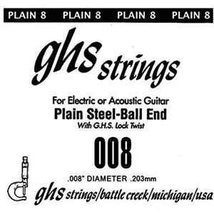 GHS BOOMERS Enkele String Voor Elektrische Gitaar - Plain Staal - 008