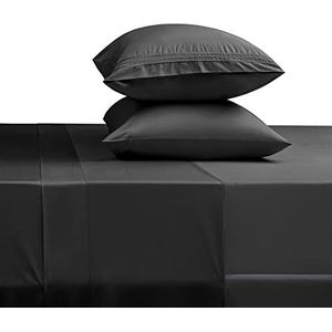 SONORO KATE Beddengoedset, superzachte microvezel, draaddichtheid 1800, luxe Egyptische lakens 45 cm diepe zak rimpel en hypoallergeen, 4-delig (Queen Black)