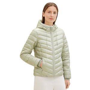 TOM TAILOR Lichtgewicht gewatteerde jas voor dames met capuchon, 34895 - Desert Green, M