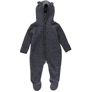 Fixoni Uniseks baby overall met voeten wollen jas, 01-92 donkergrijs gemêleerd, 56 EU, grijs