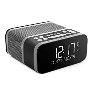 Pure Siesta S6 Bluetooth Wekker, Digitale Radio, CrystalVue display, Bluetooth, DAB/DAB+ en FM, 40 zenderopslaglocaties, sleeptimer en wekfunctie, grafiet