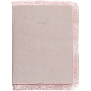 Miquelrius - A5 notitieboek - glad - 80 vellen - gevoerd deksel met Antelina-effect met franjes - vintage lelie - roze