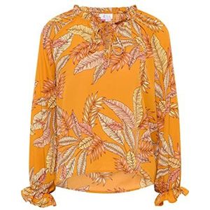 qisha dames blouseshirt, Oranje meerkleurig., XXL