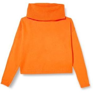 Trendyol Regular sweater voor dames, rechte lange mouwen, oranje, L