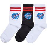 Mister Tee Accessoires NASA Insignia Socks Kids 3-Pack, wit/zwart, 27-30