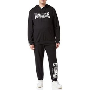 Lonsdale Cloudy trainingspak met capuchon voor heren, zwart/wit, XL