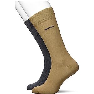 BOSS Heren 2P RS Uni Colors CC middelhoge sokken van katoenmix in verpakking van 2 stuks, Medium Beige 261, 42 EU