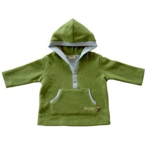 loud + proud 118: sweater met capuchon van 100% biologisch katoen, mos, groen, 50/56 cm