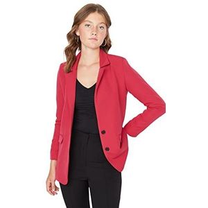 Trendyol Effen blazer met reverskraag voor dames, Rood, 60