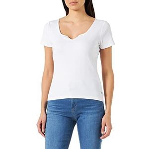 Q/S by s.Oliver Dames T-shirts, korte mouwen, wit, XXL