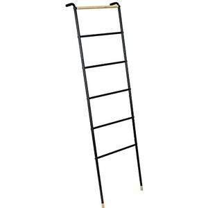 Wenko Loft handdoekladder, ladder met 6 treden voor handdoeken en badhanddoeken, stevig metalen frame in industriële stijl, bovenstang van FSC®