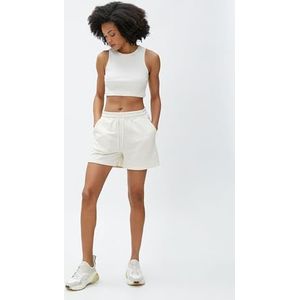Koton Dames Pocket Detail Trekkoord Mini Shorts, beige (050), L