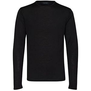 CASUAL FRIDAY Heren Kent Merino Crew Neck Knit Pullover, zwart (50003), L