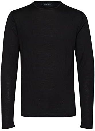 Casual Friday - Trui - Zwart - Wol - Ronde Hals, Lange Mouw, Effen Motief