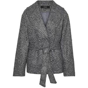 VERO MODA Vmelitebergen Boo korte jas voor dames, donkergrijs gemêleerd/detail: melange, L