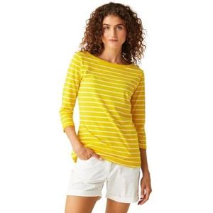 Regatta Dames Bayletta katoen mix lichtgewicht T-shirt, Gele Maïs/Wit, 34