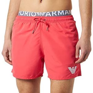 Emporio Armani Swimwear Heren Emporio Armani Man Logo Band Boxer Swim Trunks, Coral, 54, koraalrood