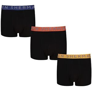 Ben Sherman Superzachte boxershorts voor heren met elastische tailleband, Zwart, S