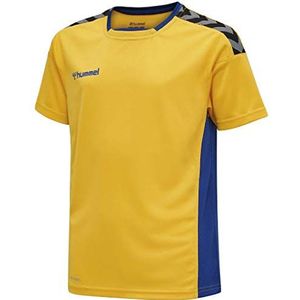 Hummel Jongens shirt Hmlauthentic Kids Poly Jersey S/Sports Geel/True Blue, 140, 204920-5167-140