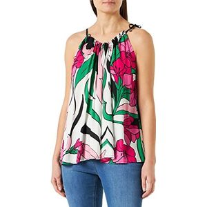 Pinko Tenuto Top Canvas Fluid Print Tank Top voor dames, Zpa_multi zwart/fuchsia, L