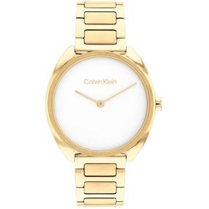Calvin Klein analoog kwartshorloge voor dames met goudkleurige roestvrijstalen armband - 25200276