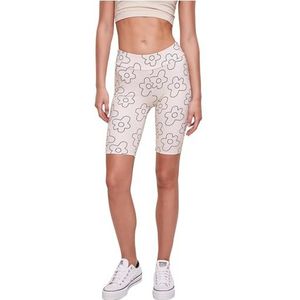 Urban Classics Ladies High Waist AOP Tech Cycle Shorts Vrouwen Short zwart, Softseagrassflower, XXL