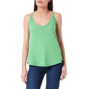 ESPRIT Met linnen: Tanktop met V-hals, 310/groen, M