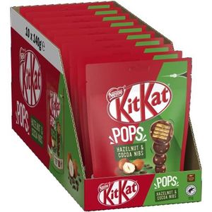 KITKAT Pops melk chocolade hazelnoot - doos met 10 zakjes