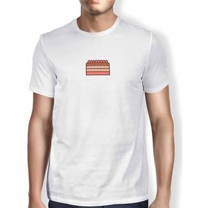 Green Fish, Basic T-shirt voor heren, 100% katoen, regular fit, Digital Icon Printed, maat: S, kleur: wit, wit, S