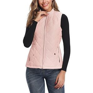 LONGKING Gewatteerde damesvesten, Apricot pink., L