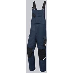 BP 2437-581-1432-41/42s tuinbroek voor mannen, stretch bretels met clipbevestigingen, 35% aramide/30% modacryl/25% katoen/90% polyamide/1% andere vezels, nachtblauw/zwart, 41/42S maat