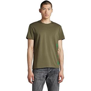 G-STAR RAW Heren Side Stencil T-shirt, groen (Shadow Olive 336-B230), S