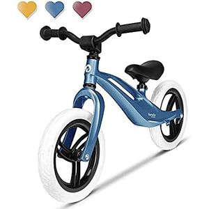 LIONELO Bart loopfiets 39 x 88 x 50-57 cm voor kinderen tot 30 kg, magnesium frame, voorgevormde voetsteun, antislip pads, verstelbaar zadel en stuur, schadebestendig, draagstuur