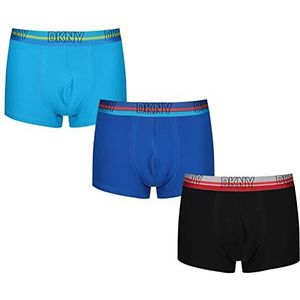 DKNY Katoenen boxershorts voor heren, Blauw/Zwart, XL