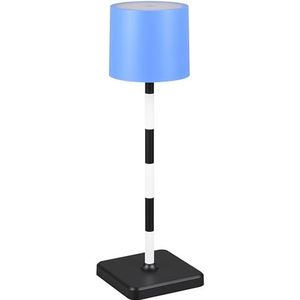 Reality Leuchten Fernandez R54096312 Led-tafellamp op accu, metaal/kunststof, zwart/wit/blauw, incl. 1,5 watt LED, laadstation