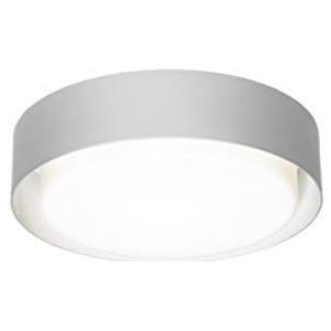 Plafondlamp, rond, 2 x E27, 48 W, met aluminium ring, gelakt, ondersteunt een mondgeblazen glas, model Plaff-on 33, kleur grijs, 11,8 x 33 x 33 cm (referentie: A628-003 37)