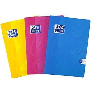 Oxford Touch A5 120 pagina Softcover Genieten Notebook Diverse kleuren, Pack van 3, 400130331