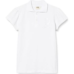 Koton Girls's Atatürk Gedrukt Polo Neck Button Detail Short Sleeve Cotton T-shirt, wit (000), 5-6 Jaar