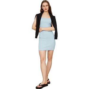 Trendyol Dames Border Bodycon mini gebreide jurk jurk, blauw, extra klein