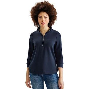 Street One Dames shirt met lange mouwen, blauw (deep blue), 38