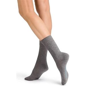 0 HUDSON 015205 Air Plush damessokken, gebreid, 39/42, zilver, grijs, fijne pluche zool, zacht loopcomfort, hoog katoenaandeel, comfortabele piqué-tailleband, links-rechtsmarkering, zachte kwaliteit,