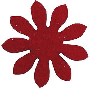 Petra's Knutsel-News 100x Marrite 30 mm, glittervilt, eenzijdig glitter, fliz, rood, 18 x 12 x 5 cm